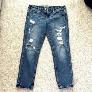 American Eagle Straight Leg Distressed Jeans